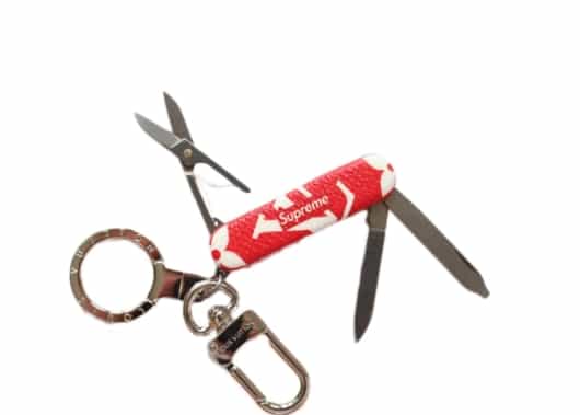 Lv x Supreme Keyring/Pocket Knife red