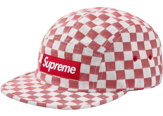 Supreme Checkerboard Camp Cap Red
