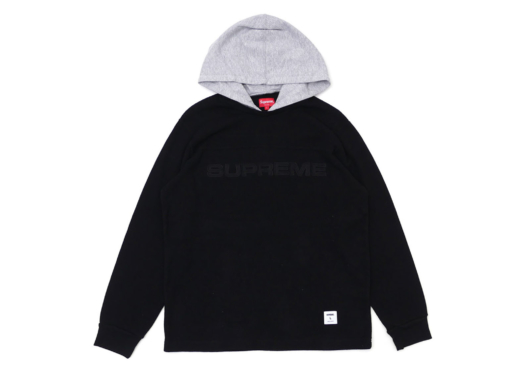 Supreme Hooded Waffle Ringer Blk