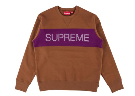 Supreme Zig Zag Stitch Panel Crewneck Rust