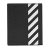 Off White Diagonals Card Holder Black