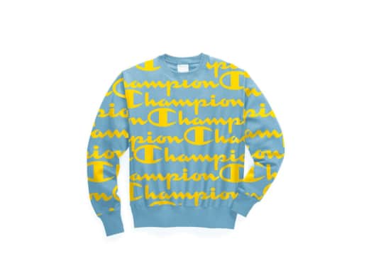 Champion Reverse Weave Giant Logo Crewneck Active Blue