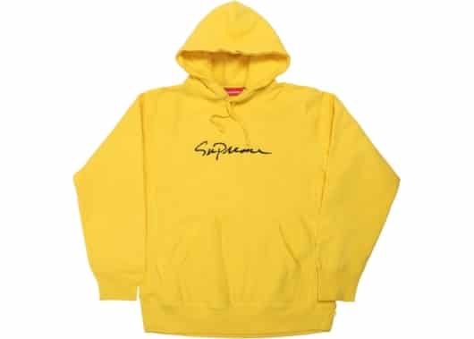 Supreme Classic Script Hoodie Yellow