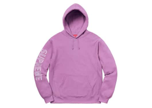 Supreme Sleeve Embroidery Hoodie Violet