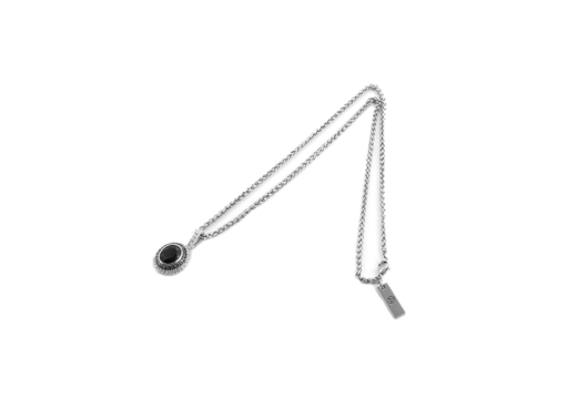 Lost General Black Gemstone Necklace Silver