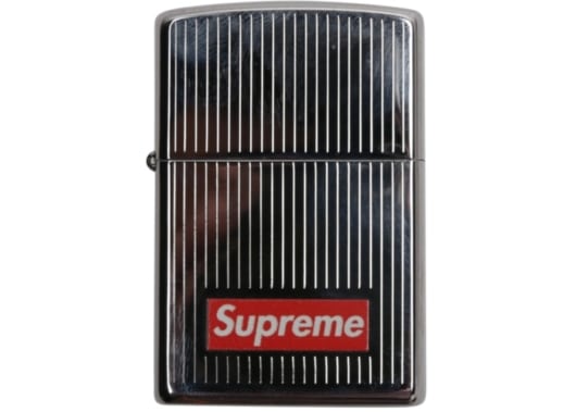 Supreme Engraved Stripe Zippo Silver