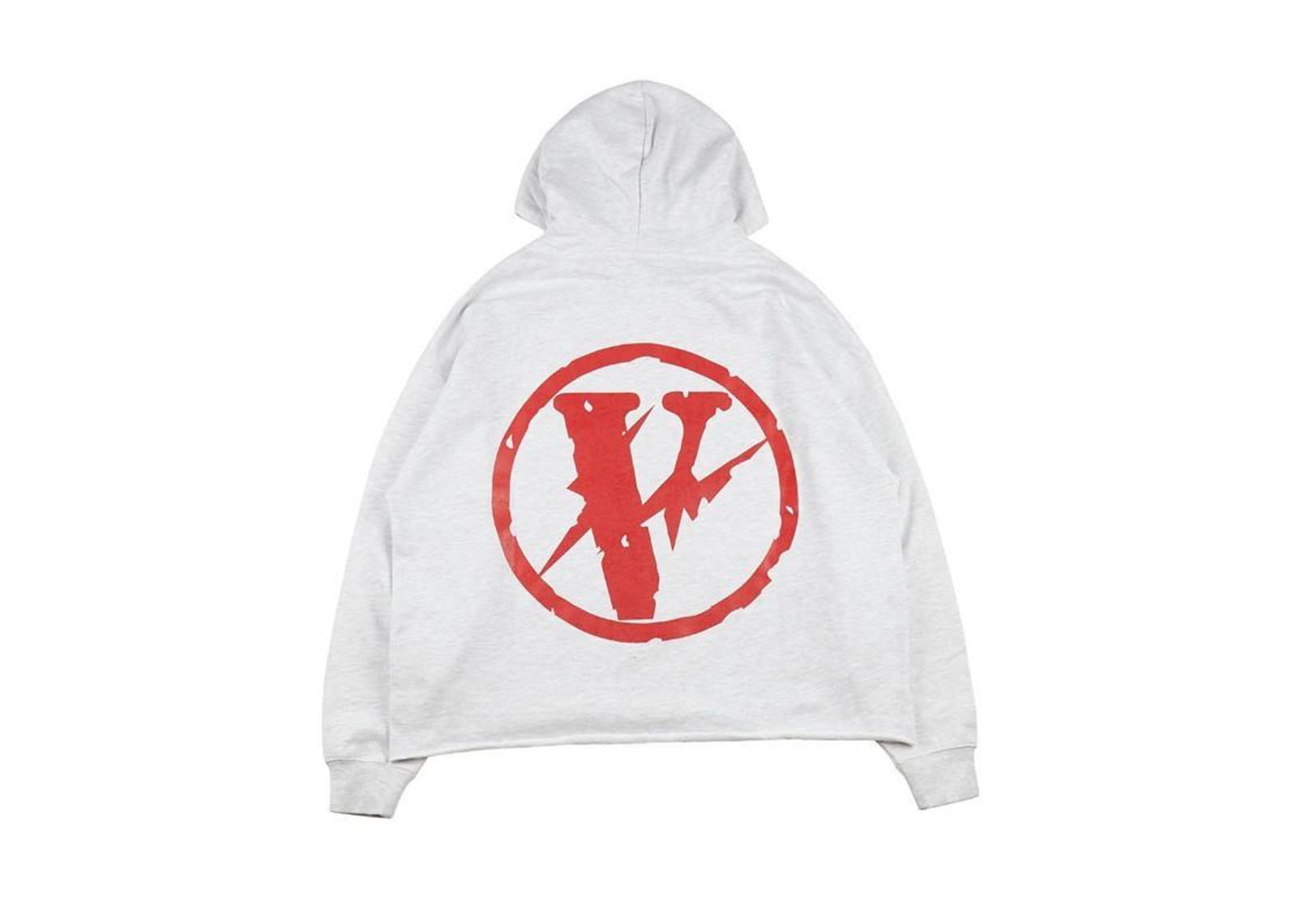 Vlone x Fragment OG Logo Red V Hoodie Grey - kickstw