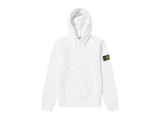 Stone Island Garment Dyed Popover Hoodie White