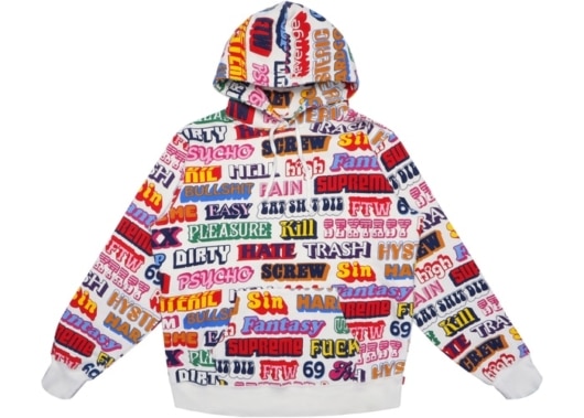 Supreme/HYSTERIC GLAMOUR Text Hoodie White