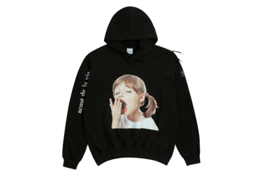 ADLV Baby Face Sleepy Girl Hoodie Black