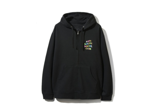 Anti Social Social Club ASSC Rainbow Zip Up Hoodie Black