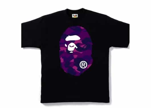 Bape Purple Camo Big Ape Head Tee Black