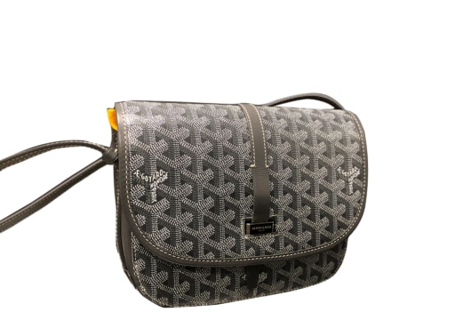 Goyard Grey Chevron Print Belvedere PM Crossbody Bag