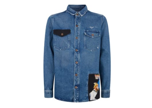 Off White "Denim" Patch Jacket Blue