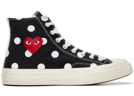 Converse Chuck Taylor All-Star 70s Hi Comme des Garcons PLAY Polka Dot Black