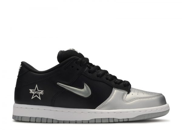 Nike SB Dunk Low Supreme Jewel Swoosh Silver - kickstw