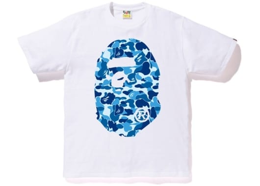 Bape Sky Blue Camouflage Big Head Tee White