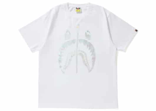 Bape Silver Foil Shark Tee White