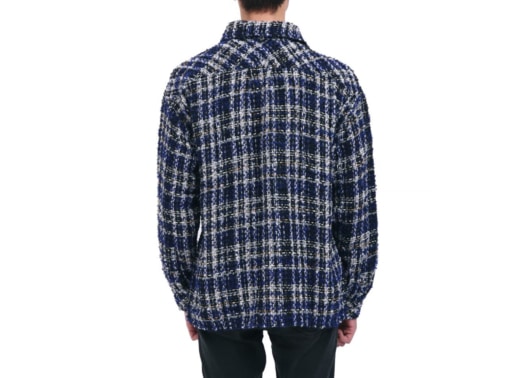 Charlie Luciano Tweed Overshirt Black/Blue 1215 - Image 2