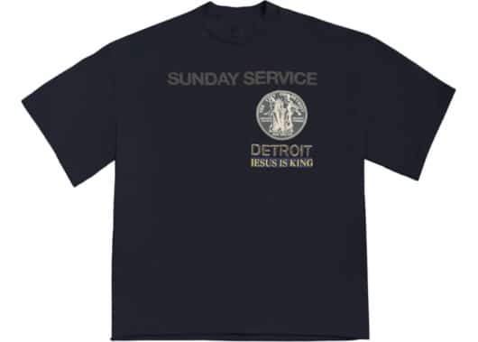 Kanye West Sunday Service Detroit T Shirt Navy