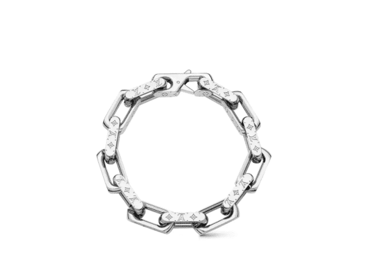 Louis Vuitton Chain Bracelet Engraved Monogram Silver/Silver/Silver