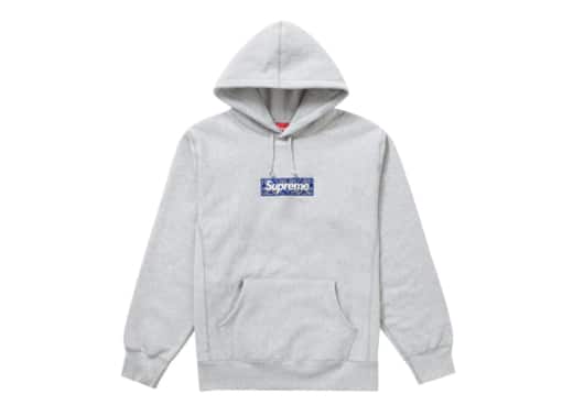 Supreme Bandana Box Logo Hooded Sweatshirt Heather Grey