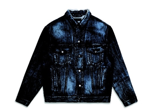 Balenciaga Back Logo Denim Jacket Blue