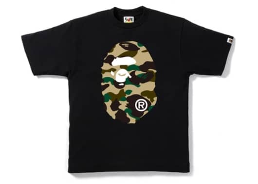 BAPE 1st Camo Big Ape Head Tee Black/Yellow