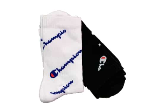 Champion Socks High Script All Over Black/White (Pack of 2)