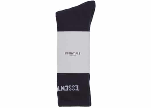 FEAR OF GOD ESSENTIALS Front Logo Crew Socks Black