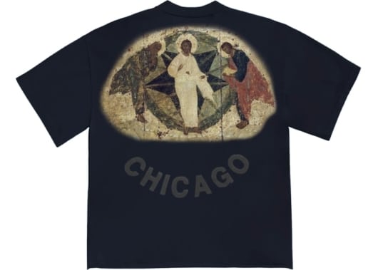 Kanye West Jesus Is King Painting Tee Navy - Image 2