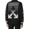 Off White Diag Brushed Mohair Crewneck Sweater Black Grey - Image 2