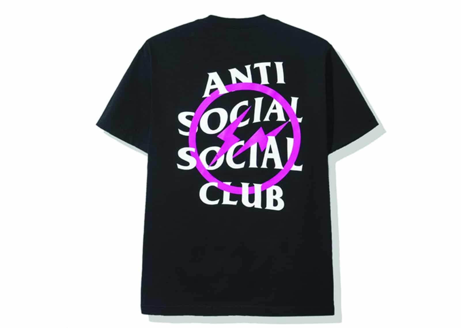 Buy Anti Social Social Club x Fragment Pink Bolt Tee Black Online in