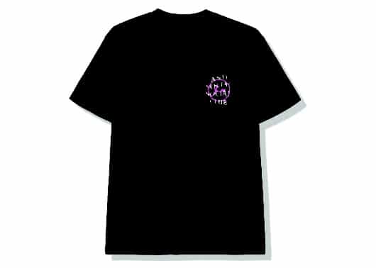 Anti Social Social Club x Fragment Pink Bolt Tee Black - Image 2