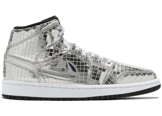 Air Jordan 1 Mid SE Disco Metallic Silver (W)