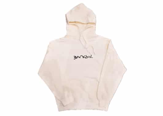 Banksy Flower Thrower Hoodie Natural