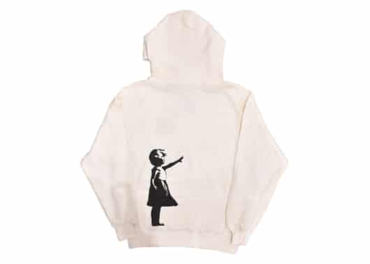 Banksy Girl With Balloon Hoodie Natural - Image 2