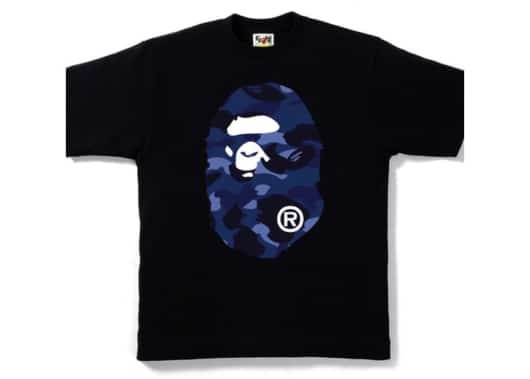 BAPE Color Camo Big Ape Head Tee Black/Navy