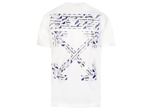 Off White Airport Tape Print Tee White