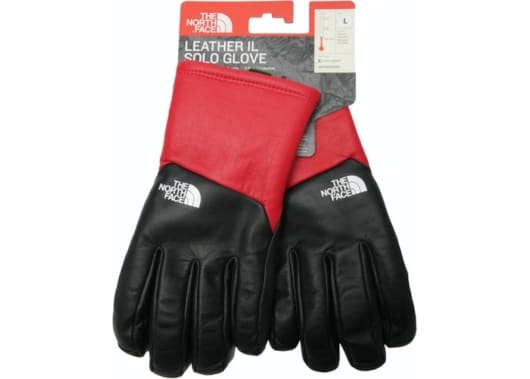 Supreme The North Face Leather Gloves Red