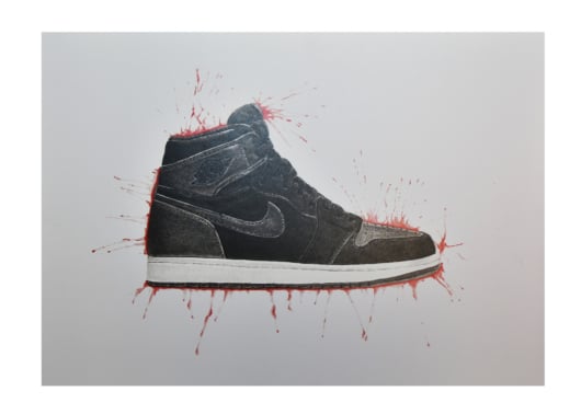 AJ1 Sneaker Poster A3 Black/White