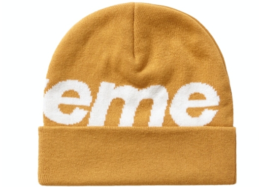 Supreme Big Logo Beanie (FW19) Dark Gold - Image 2
