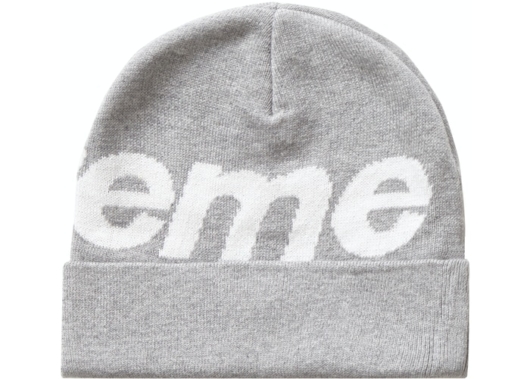 Supreme Big Logo Beanie (FW19) Heather Grey - Image 2