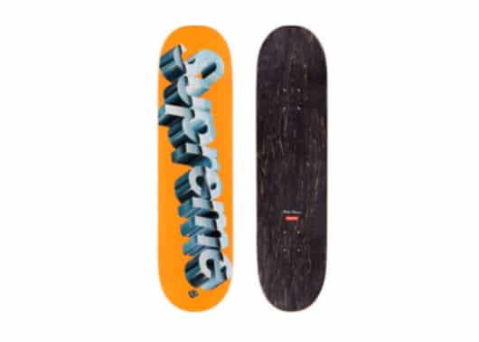 Supreme Chrome Logo Skateboard Deck Orange