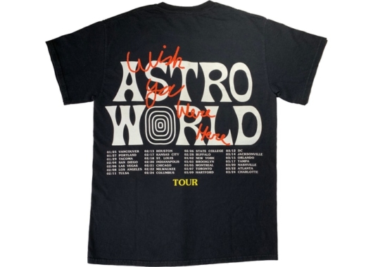 Travis Scott Astroworld Tour Wish You Were Here Tee Black - Image 2