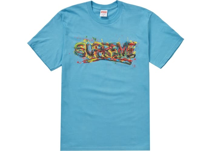 supreme paint logo tee white