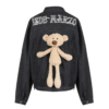 13DE MARZO Teddy Bear Denim Jacket Antique Black