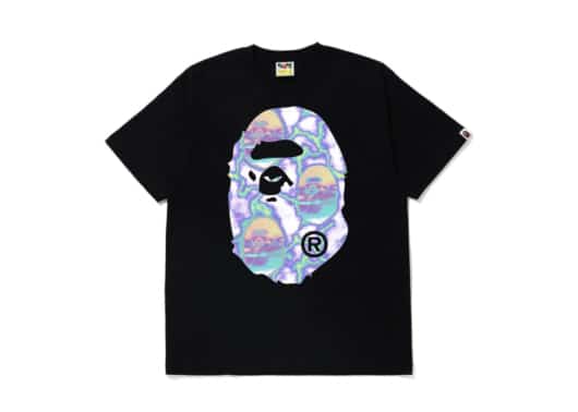 Bape Big Ape Head Purple Lightning Tee Black