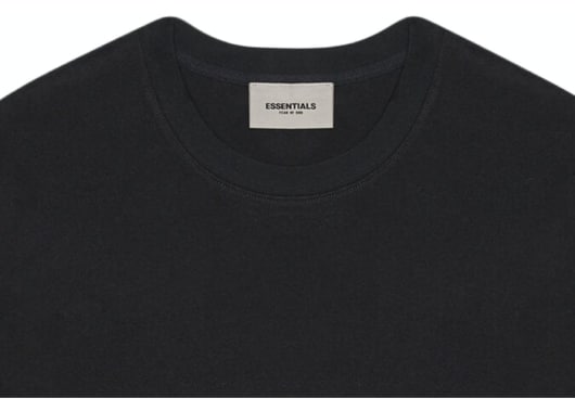 FEAR OF GOD ESSENTIALS 3D Silicon Applique Boxy Tee Black