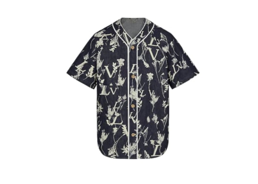 Louis Vuitton Leaf Denim Baseball Shirt